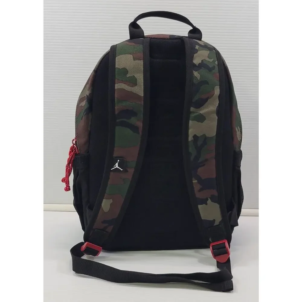 D) Jumpman Air Jordan Black Camouflage Green Camo Child Backpack School Book Bag